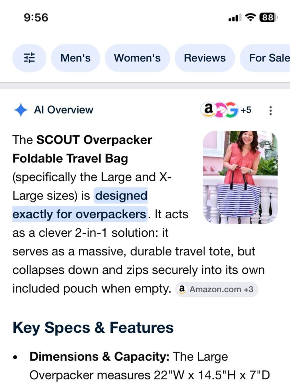 Scout Large Overpacker Foldable Bag with Matching Pouch & 3-Way Toiletry Bag - Picture 2 of 15
